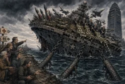UK warship with military and cash thumbnail